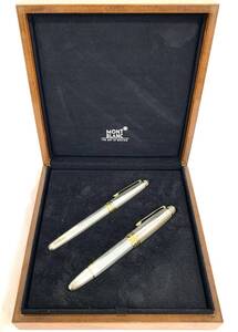 T01/184 MONTBLANC モンブラン SV925 銀側 ペンセット 2点 万年筆 マイスターシュテック 146 ペン先 18K ボールペン