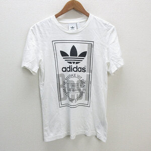 s■アディダス/adidas CD6830 TONGUE LABEL T/半袖Tシャツ【L】白/MENS/26【中古】