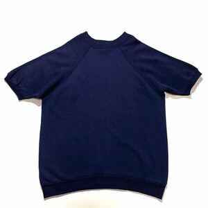 美品☆ビッグサイズ 70s 80s USA製 TULTEX 半袖スウェット XL 紺 ビンテージ 無地 ラグランスリーブ ネイビー