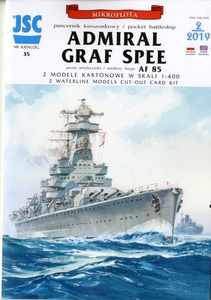 JSC　1:400　ドイツ海軍ポケット戦艦Admiral Graf　Spee＆砲艦AF 85(Card Model)