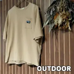 【OUTDOOR】  ベージュ　ポケット付き　半袖Tシャツ