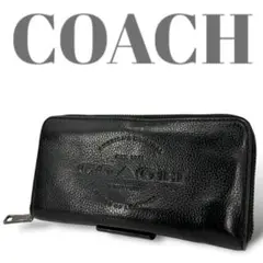 美品COACH コーチ　長財布　ロゴ型押し　レザー　ウォレット　札入れ　黒