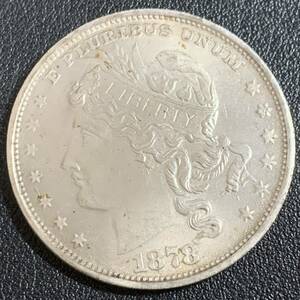 銀貨　古銭　アメリカ　1878年　自由の女神　リバティ　100CENTS　38 個の星　大型　コイン　硬貨