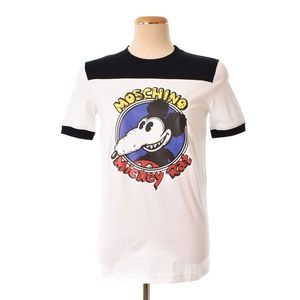 未使用品 モスキーノ MOSCHINO タグ付き Mickey Rat ミッキーラット Tシャツ カットソー 半袖 クルーネック プリント 36 S位 白 ホワイト 2