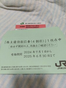 JR東日本株主優待券 (４割引) 未使用 1枚＊株主サービス券　有効期限 2025年 6月30日 