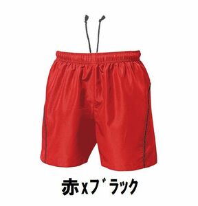 新品 バレーボール メンズ パンツ 赤xブラック Mサイズ 子供 大人 男性 女性 wundou ウンドウ 1680 送料無料