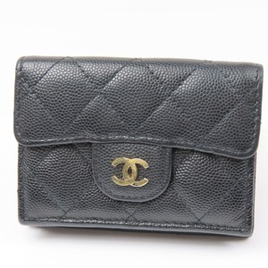 96189★1円スタート★CHANEL シャネル 極美品 マトラッセ ココマーク コンパクトウォレット 三つ折り 三つ折り財布 キャビアスキン