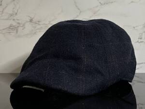 【未使用品】312VF★DOCKERS ドッカーズ ハンチング キャップ 帽子 CAP 上品で高級感のあるネイビー系チェック柄《Size 54・57・59㎝位》