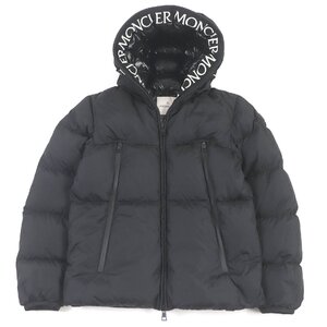 極美品□MONCLER モンクレール 22AW MONTCLA モンクラ ロゴワッペン フーデッド ダウンジャケット ブラック 1 ハンガー付 国内正規品