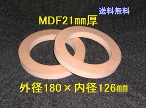 【SB13-21】MDF21mm厚 バッフル2枚組 外径180mm×内径126mm　