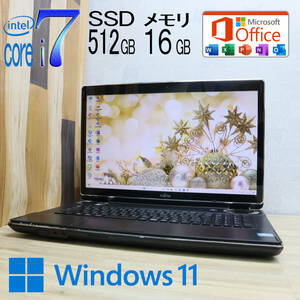 ★中古PC 最上級4コアi7！新品SSD512GB メモリ16GB★NH77/ED Core i7-2670QM Win11 MS Office2019 Home&Business 中古品 ノートPC★P71723