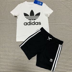 新品 アディダス オリジナルス トレフォイル　半袖 Tシャツ ハーフ　パンツ セット　130 GP0194 adidas コットン100%