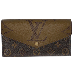 ルイ・ヴィトン Louis Vuitton ポルトフォイユ サラ 二つ折り 長財布 モノグラムリバース ブラウン M80726 レディース 【中古】