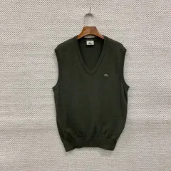 【雷市場（ポンジャン）商品韓国直送】 LACOSTE(ラコステ) ロゴ Vネック ベスト ウール ニット 90 A08033