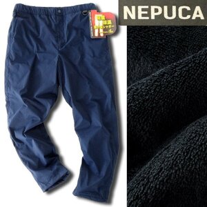 新品 ネプカ 裏暖 シャギー ストレッチ ツイル パンツ M 紺 【9-4521_8】 NEPUCA 秋冬 保温 トラウザーズ 防風 テーパード メンズ