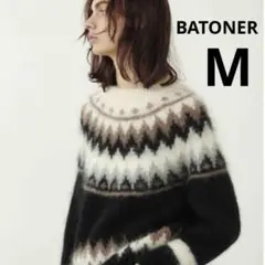 [入手困難] BATONER バトナー　モヘアニット　ノルディック柄　M