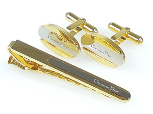 クリスチャン・ディオール　Christian Dior　ネクタイピン　カフス　セット　シルバーカラー×ゴールドカラー　YMA-546