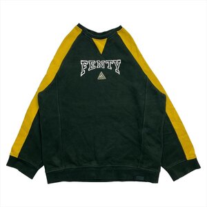 プーマ スウェット グリーン PUMA 古着 メンズ FREE スポーツ FENTY ラグラン クリーニング済み