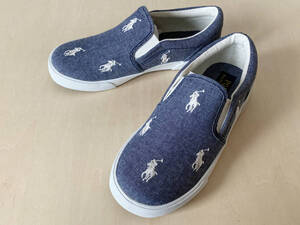 19.5cm 紺 ポロ ラルフローレン スリップオン POLO RALPH LAUREN BAL HARBOUR REPEAT NAVY CHAMBRAY 19.5cm 993669