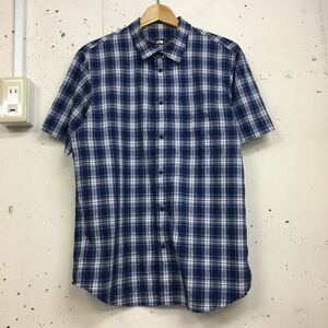 美品 THE NORTH FACE ノースフェイス NEVADA SHIRT スナップボタン 半袖シャツ サイズL 青 ブルー 