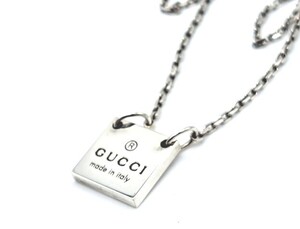 GUCCI SV925 スクエアプレートネックレス