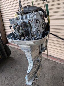 動画あり☆中古☆ヤマハ YAMAHA 2サイクルガソリン船外機 115馬力 115AET0 6E5 L脚 電動チルト 88年製造 動作OK ボート 115PS 2スト (倉a