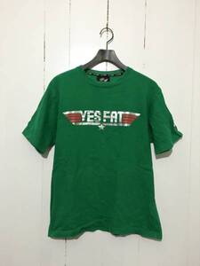 ☆FAT SKINNY 半袖Tシャツ YES FAT スキニー 緑 肉厚 ストリート