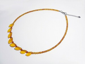 琥珀 アンバー ネックレス ロシア産 コニャック色 amber-neck-d auc