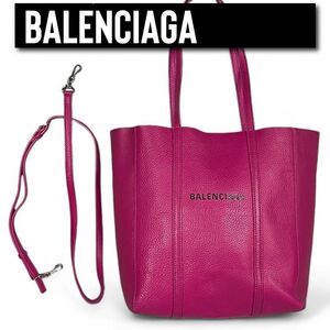 1円 BALENCIAGA バレンシアガ エブリデイ トートバッグ 2WAY ショルダー ピンク KT80-G