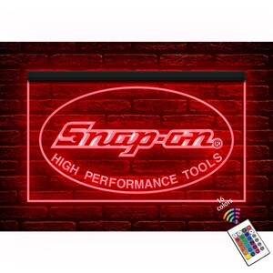 U130 // LED ネオンライトサイン Snap On スナップオン【RGB 24キーリモコン仕様 16色発光タイプ】■サイズ(約)：W300mm x H200mm