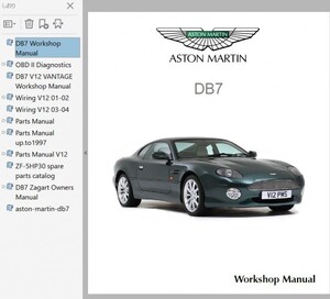 アストンマーチン DB7 ワークショップマニュアル 整備書 配線図 修理書 パーツリスト その他 リペアマニュアル アストンマーティン