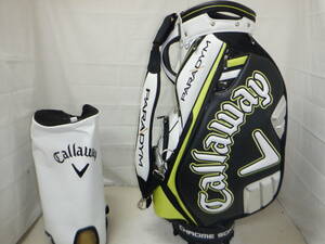 Callaway★PARADYM★キャロウェイ★パラダイム★9.5型★３点式★中古★美品★ツアープロモデル(WH×BK×YE)ゴルフ キャディバック