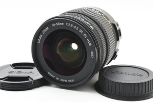 SIGMA 18-50mm F/2.8-4.5 DC OS HSM Canon EFマウント用 [美品] 前後キャップ付き 手ぶれ補正 大口径標準ズームレンズ