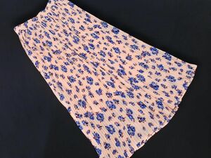 ZARA TRF ザラ トラファ シフォン 花柄 プリーツギャザー マキシ スカート sizeS/ピンク ■◇ ☆ eca1 レディース