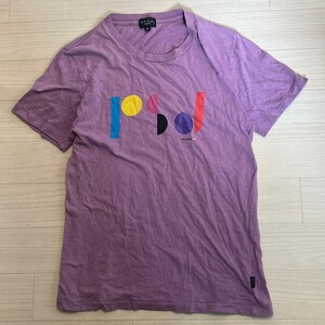 Paul Smith JEANS ポールスミスジーンズ 前面プリント Tシャツ　パープル　サイズM