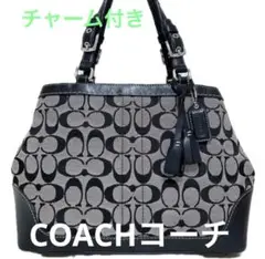 ☆激安☆送料無料☆COACHコーチシグネチャーキャンバス×レザーハンドバッグ