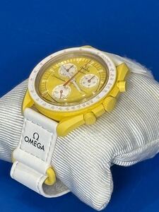 動作品 OMEGA × SWATCH MISSION TO THE SUN ミッション トゥ ザ サン クォーツ イエロー ホワイト オメガ スウォッチ