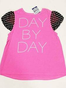 F.O.KIDS/エフ・オー・キッズ 　DAY BY DAY パフスリーブTシャツ☆ピンク130cm