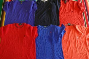 TS-RL2 ラルフ Ralph Lauren ワンポイントTシャツ 無地 サーマル かの子生地￥1～US古着卸大量セット業者まとめ売り