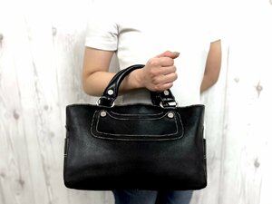 極美品 CELINE セリーヌ ブギーバッグ ハンドバッグ トートバッグ バッグ レザー 黒 73840Y