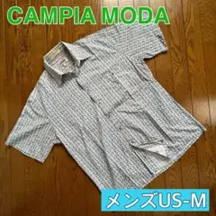 CAMPIA MODA アメリカ輸入古着 コットン 総柄 アロハシャツ US-M