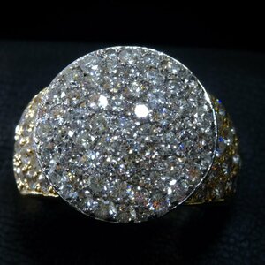 F2334 新品！天然絶品ダイヤモンド５.００ct 最高級18金無垢ユニセックスセレブリティリング サイズ13号 重量20.61g 縦幅17.8mm