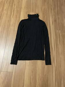 美品 ラフシモンズ RAF SIMONS タートルネック カットソー 46 ブラック 黒 ハイネック Tシャツ