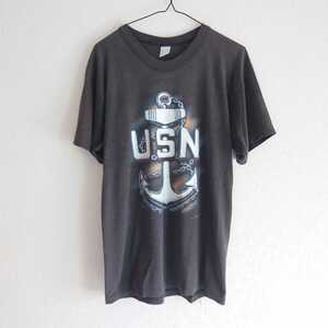 古着 ビンテージ Tシャツ USN マリン 海軍 1991 黒 ブラック 