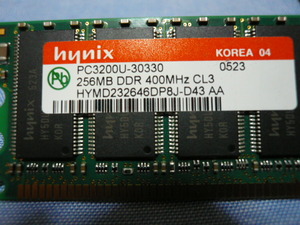 ■DDR-SDRAM■デスクトップ用のメモリ■PC3200U 256MB DDR400MHz CL3■hynixブランド■-09