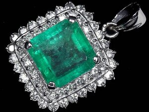 GL14264S【1円～】新品【RK宝石】≪Emerald≫ 天然エメラルド 大粒2.21ct 極上ダイヤモンド 0.7ct Pt900 高級ペンダントヘッド ネックレス