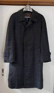 ☆中古品☆　Burberry’ｓ　バーバリー　ロングコート　ラグランコート　グレー＆ブルー系　イギリス製　MARUZEN TOKYO　XLサイズ　