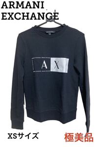 【極美品 即日発送】アルマーニ エクスチェンジ ブラック ロゴ 長袖 スウェット ARMANI EXCHANGE Tシャツ ブランド ＸＳ