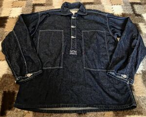 送料無料 希少 EVISU EVIS エヴィス ヴィンテージ レプリカ VINTAGE U.S.ARMY M-35 デニムプルオーバー 旧 ドゥニーム シャツ ジャケット