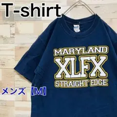 YD74【US輸入】anvil　半袖Tシャツ【メンズM】ネイビー